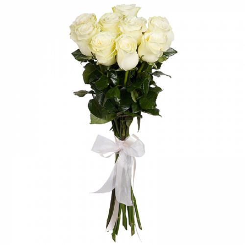 Купить 9 белых роз с доставкой по Дмитрову
